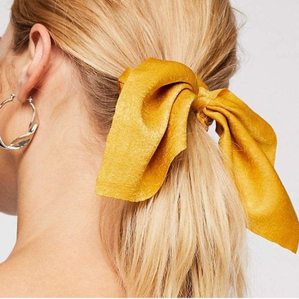 Fashion Gold Scrunchies Hair Scarf Tie